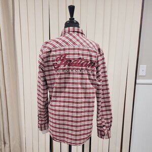 Indian Motorcycle embroidered women's flannel shirt
